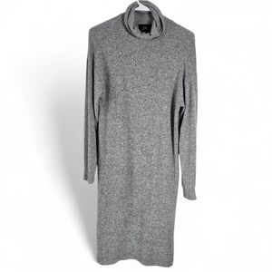 Anthropologie COA Stretch Knit Cowlneck Sweater Dress XS Gray Soft Cozy